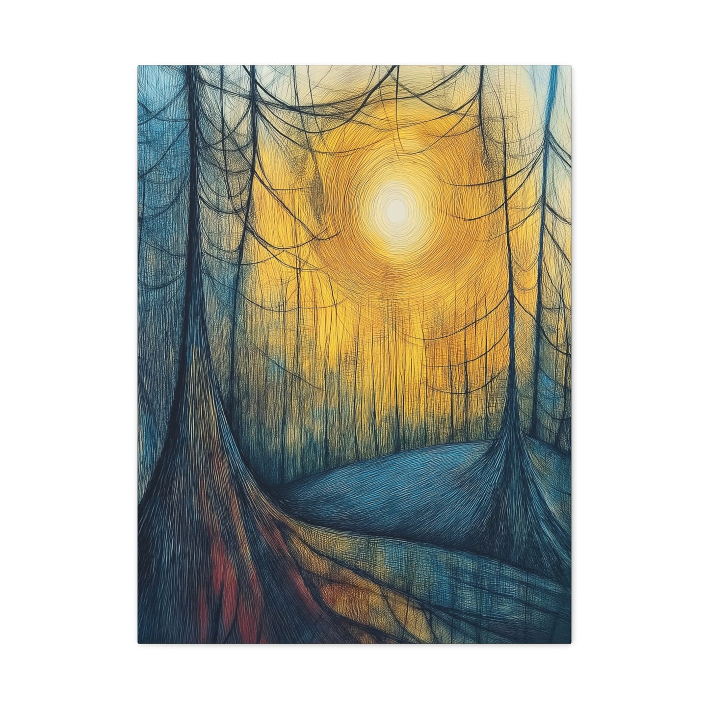 Sunlit Forest Matte Canvas Art