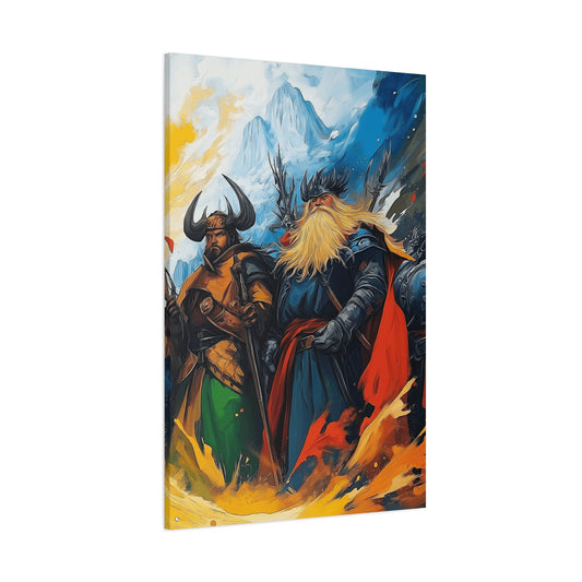 Epic Norse Warrior Canvas Art Print - Fantasy Wall Decor for Home or Office