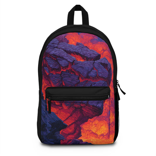 Vibrant Lava Flow Backpack — Bold Abstract Sunset Design