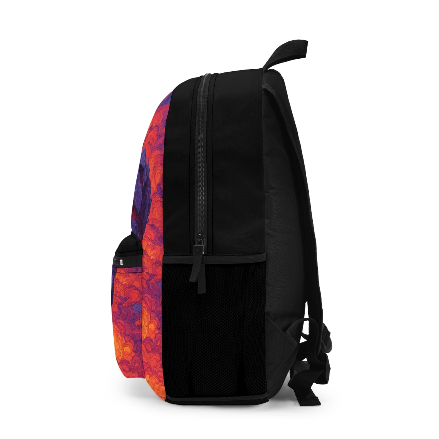 Vibrant Lava Flow Backpack — Bold Abstract Sunset Design