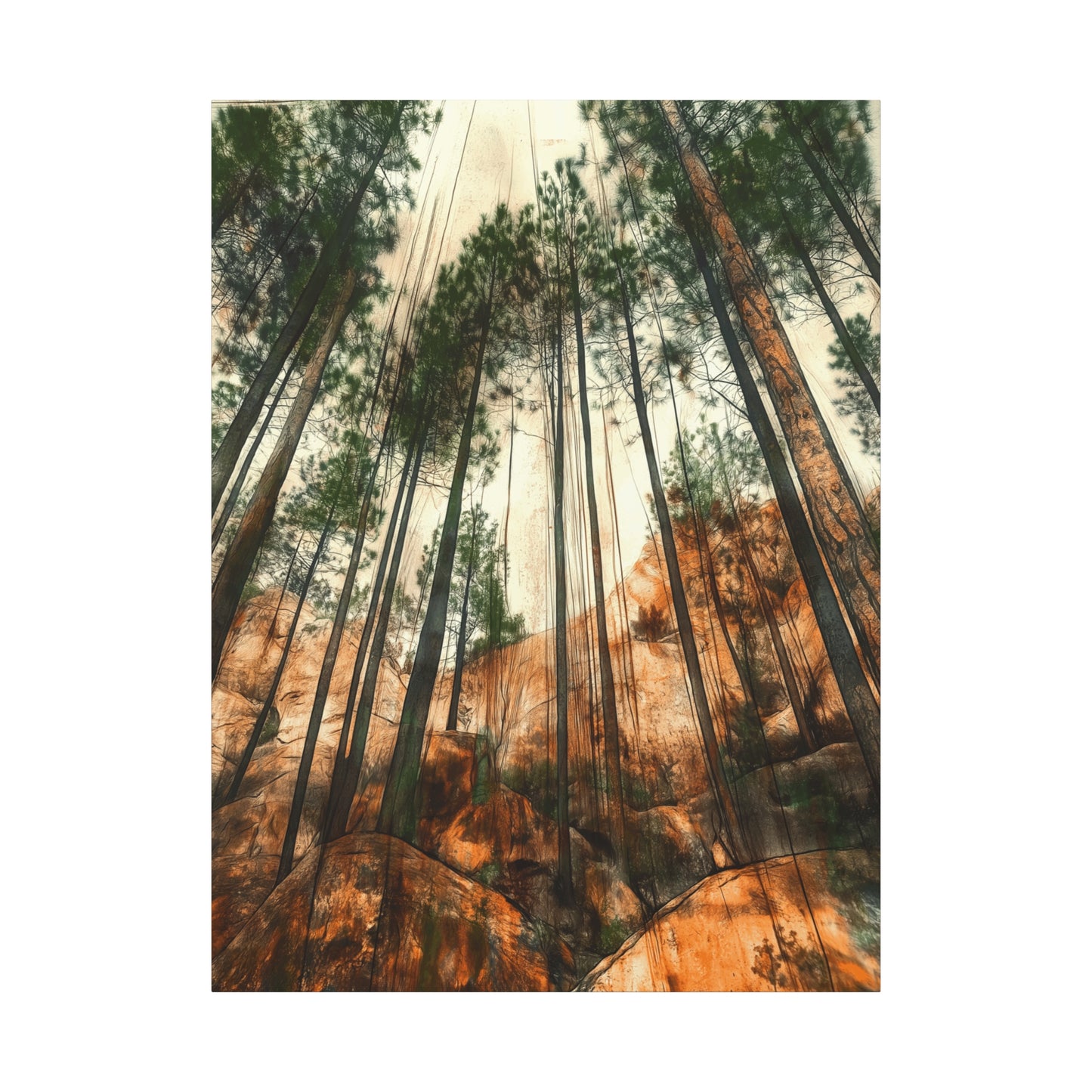 Nature-Inspired Stretched Canvas Art - Forest Serenity