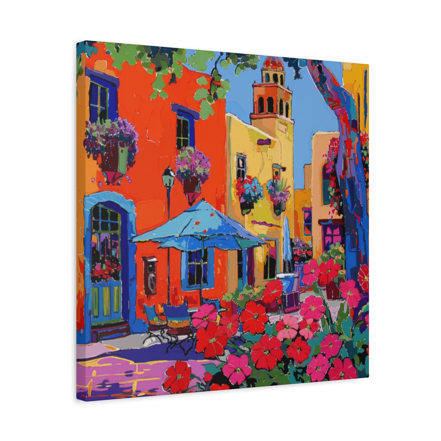 Canvas Print Santa Fe Festive Street Scene
