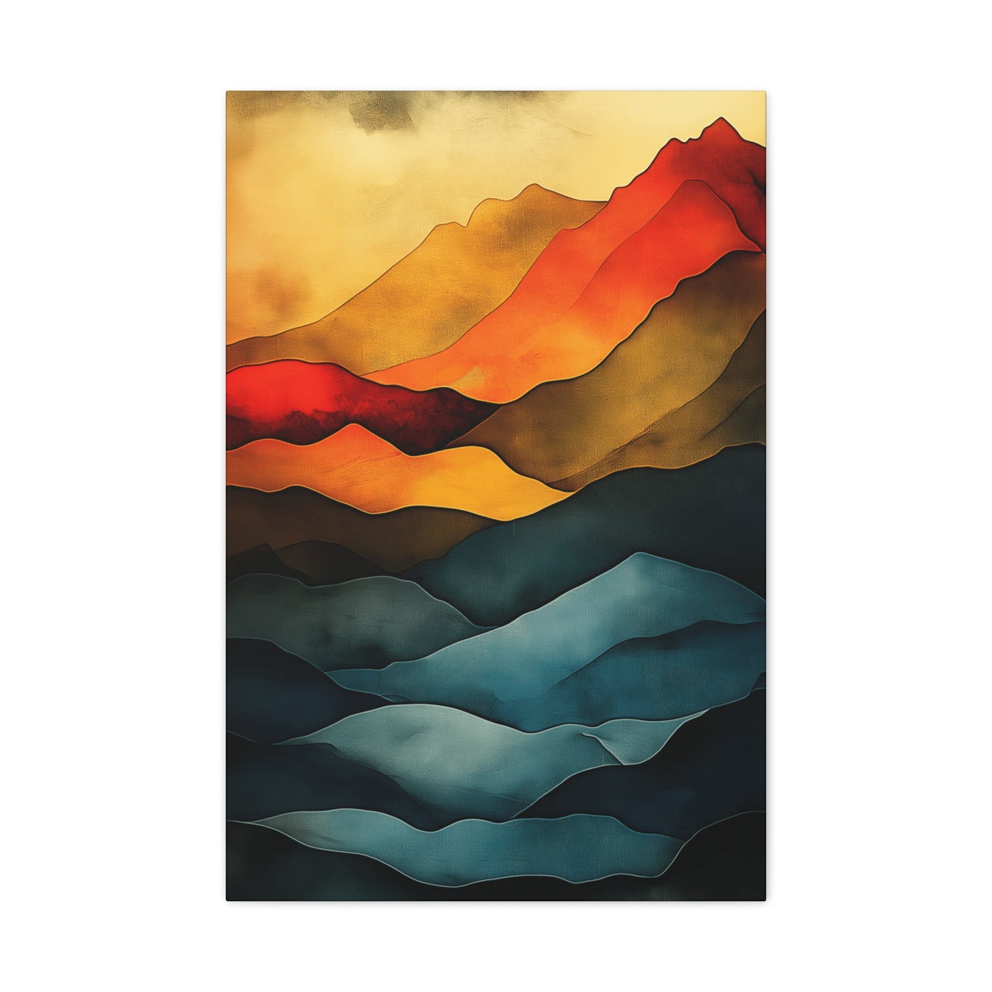 Vibrant Mountain Landscape Canvas Art - 1.25" Stretched Wall Décor