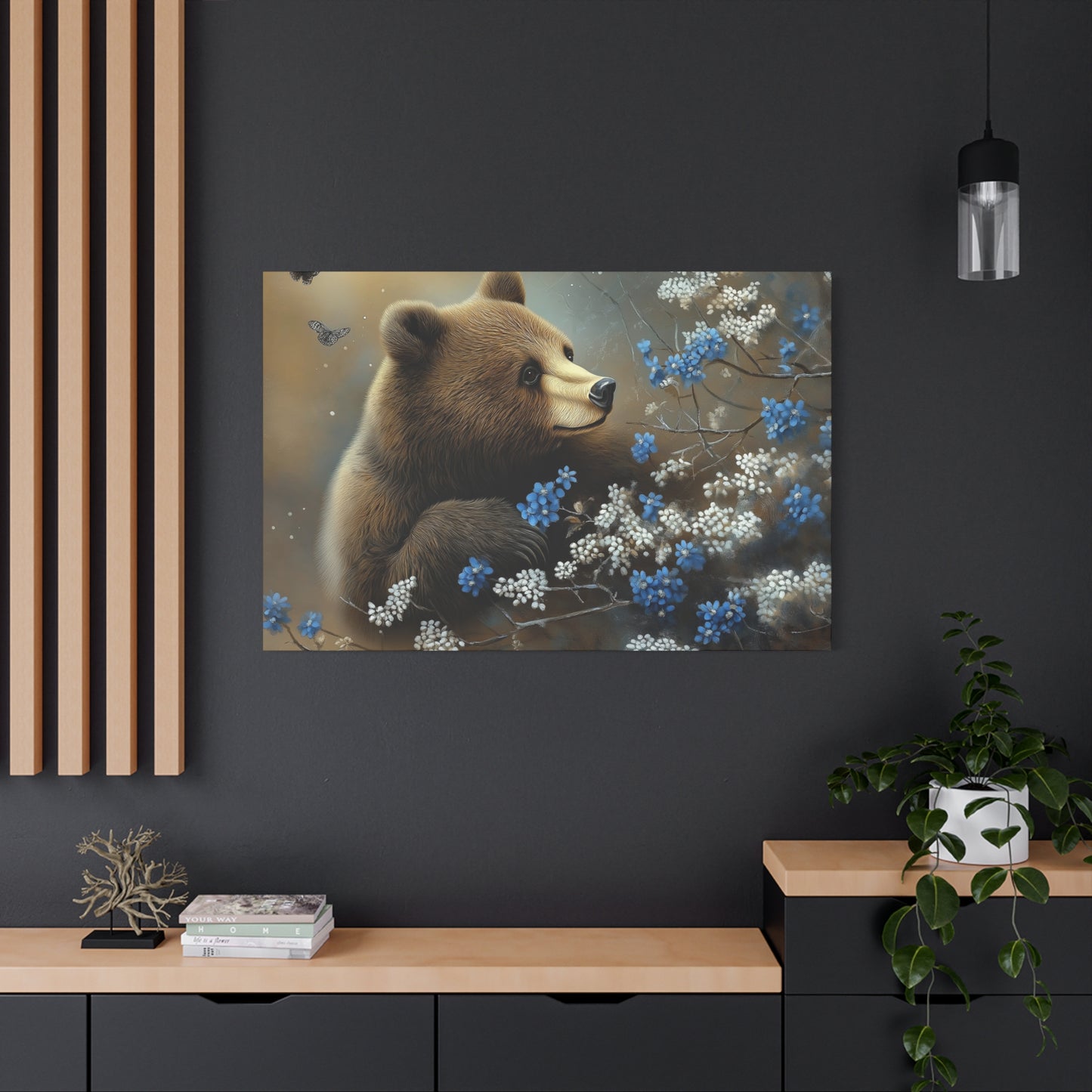 Bear Admiring the Flowers
