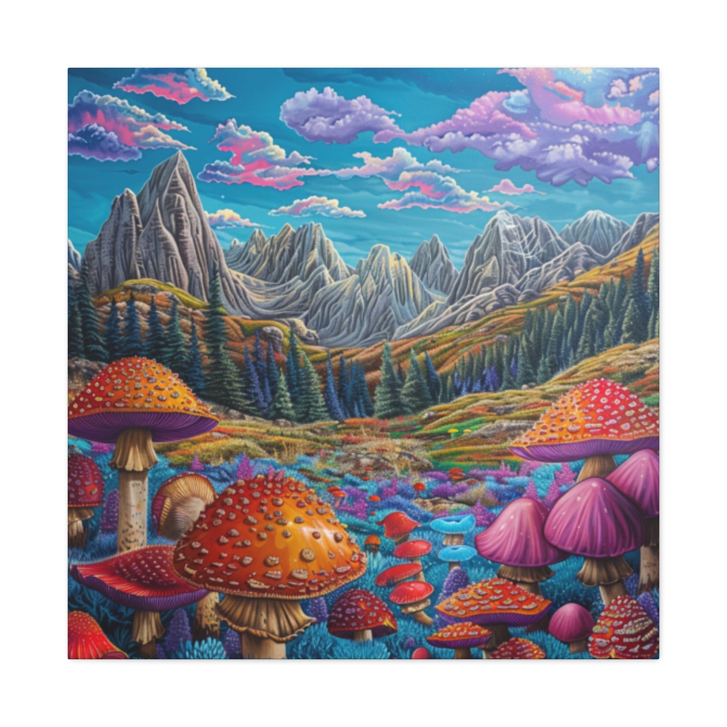 Canvas Print - Rocky Mountain Mushroom Field
