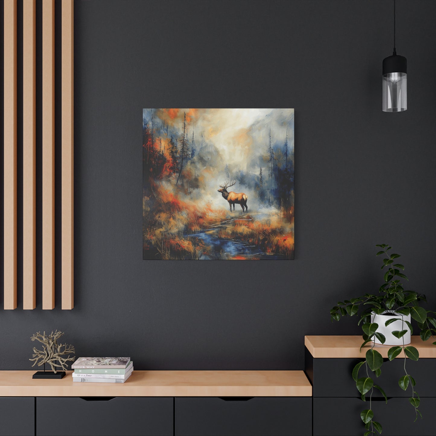 Majestic Elk Canvas Art - Nature Wall Decor for Outdoor Enthusiasts
