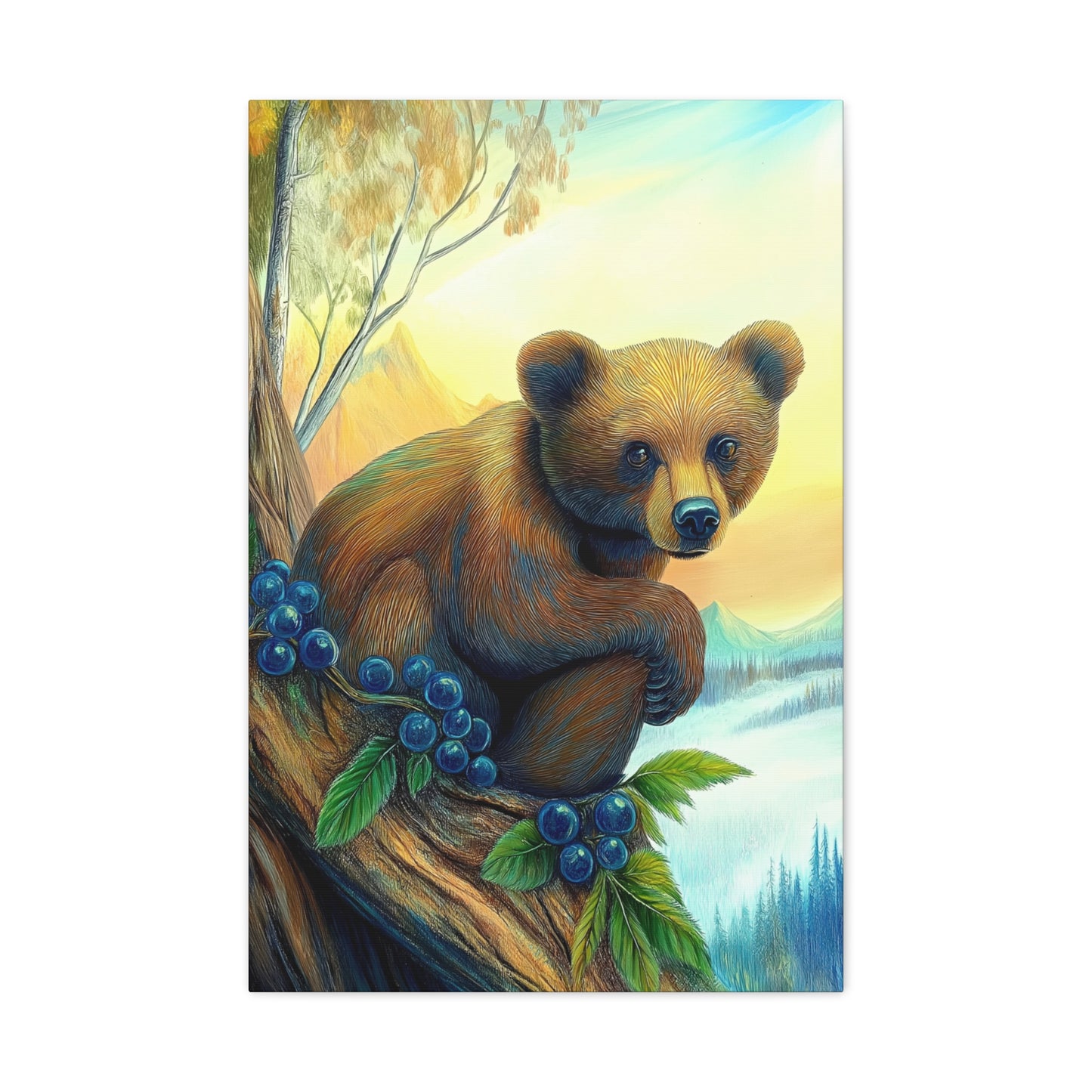 Canvas Wall Art - Bear Cub Watching