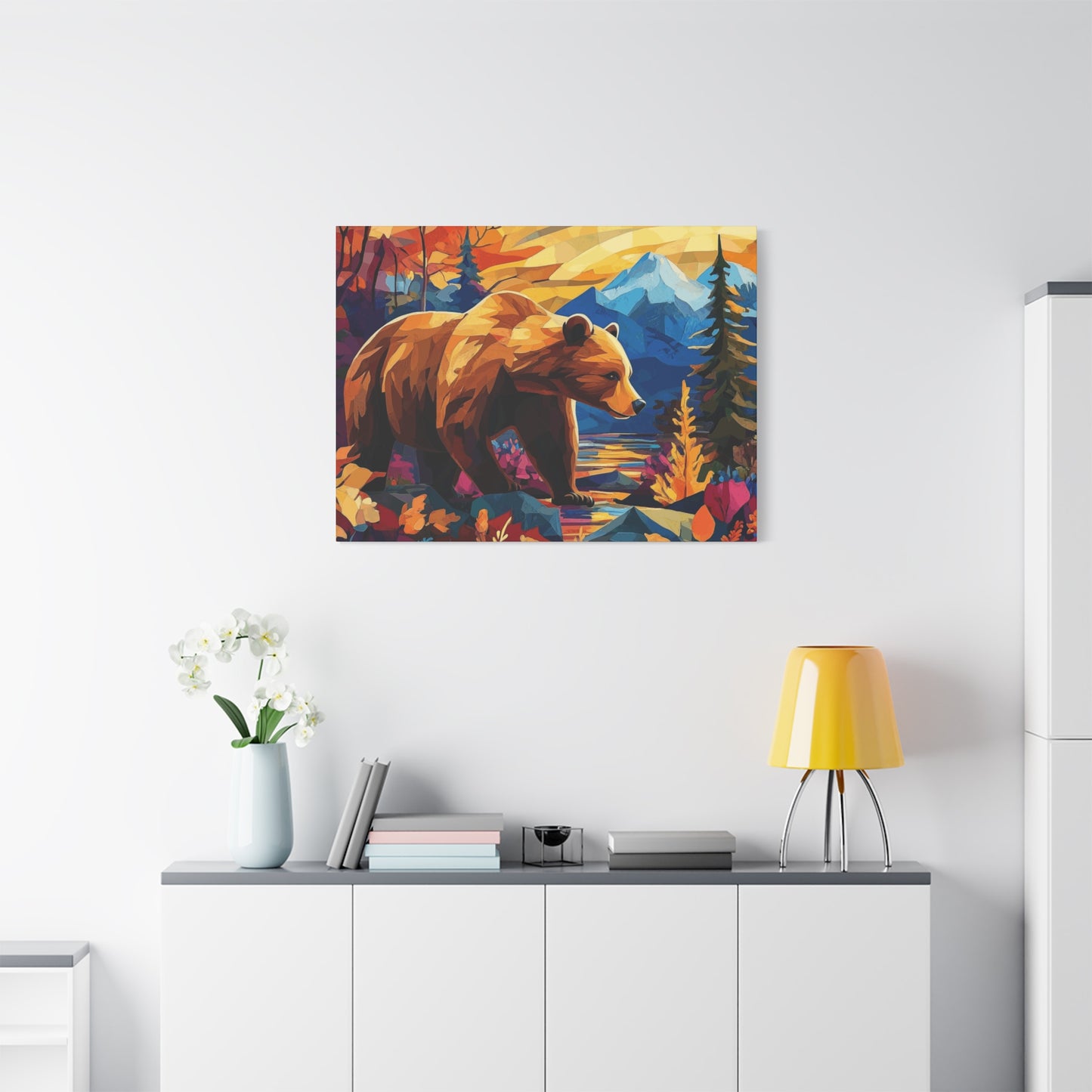 Bear walking in the mountains