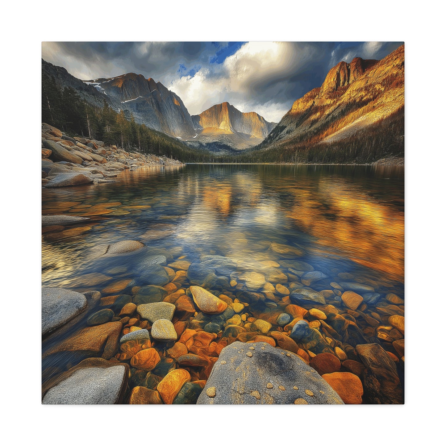 Canvas Wall Art - Beautiful Colorado Mountain Lake