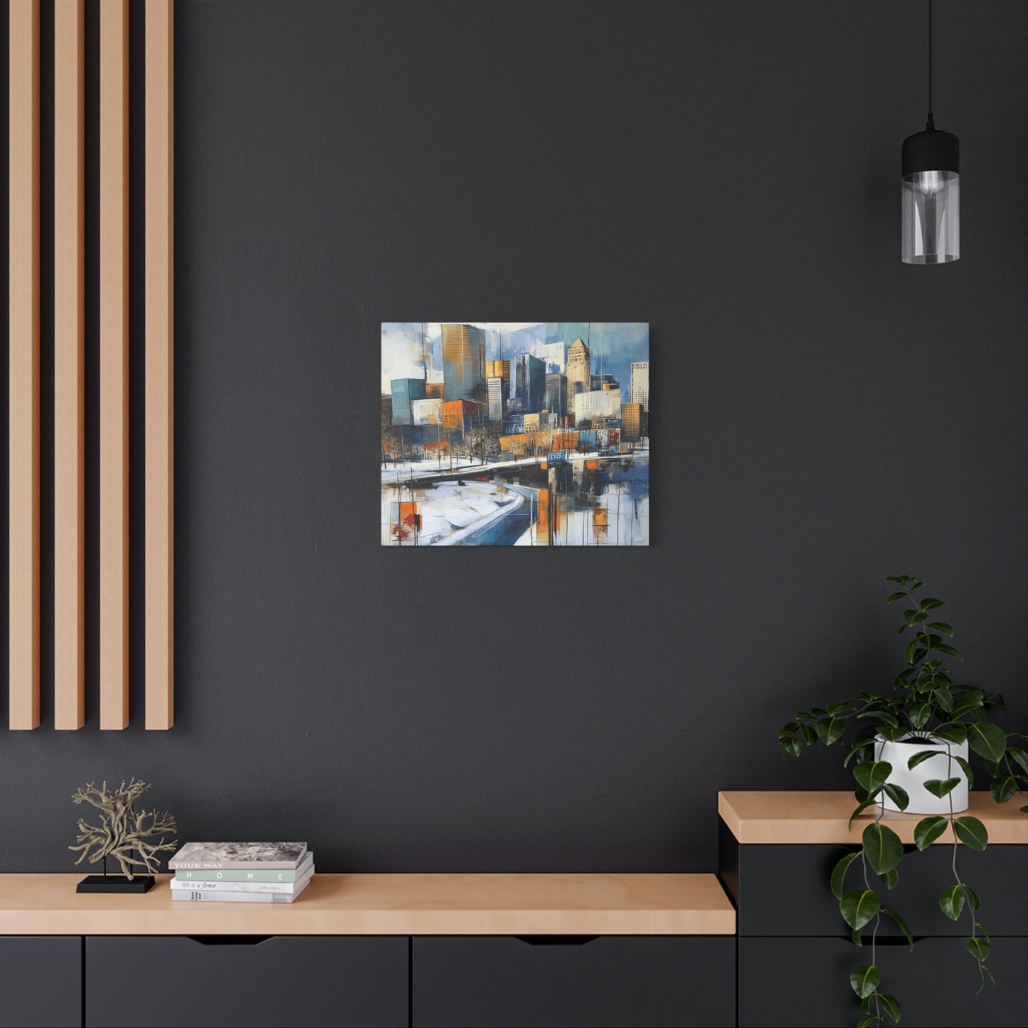 Urban Landscape Matte Canvas Wall Art - Modern Cityscape Decor