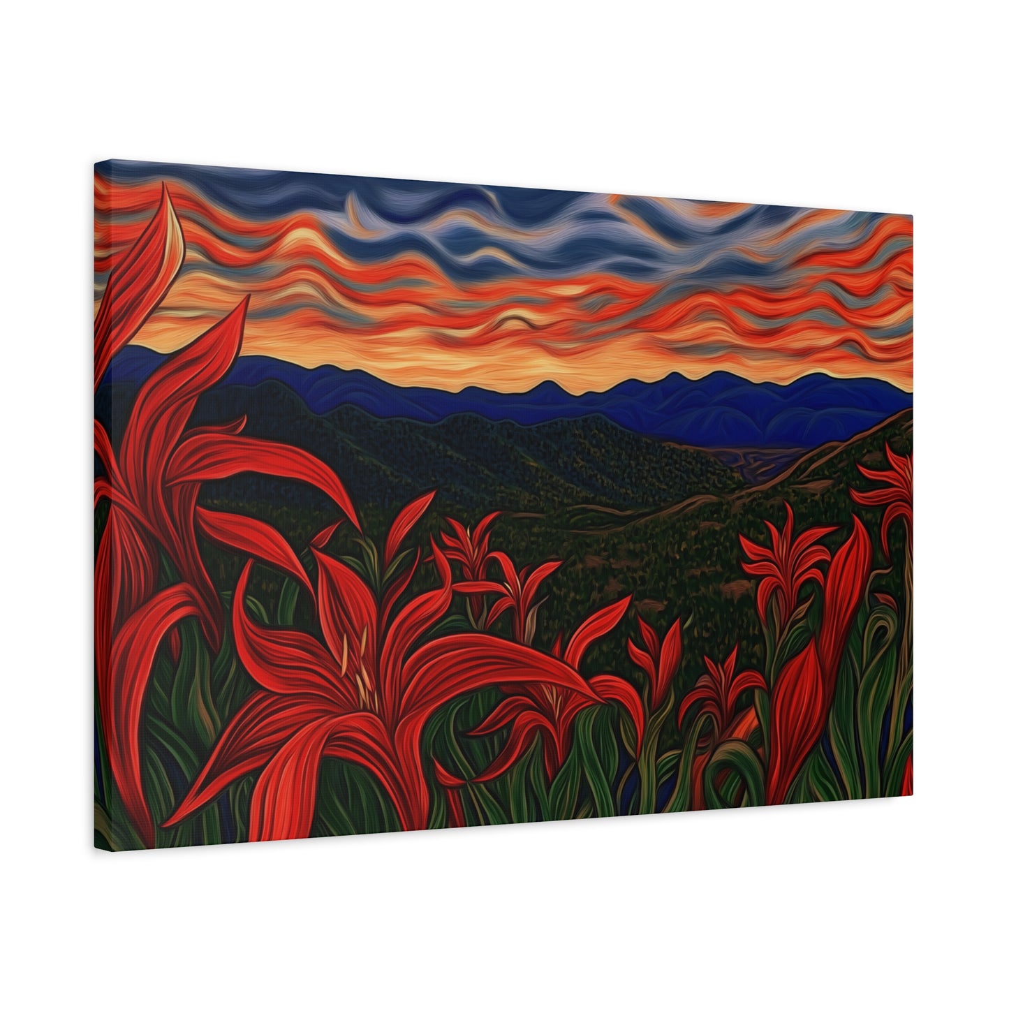 Canvas Print SF Day Lillies at Sunset