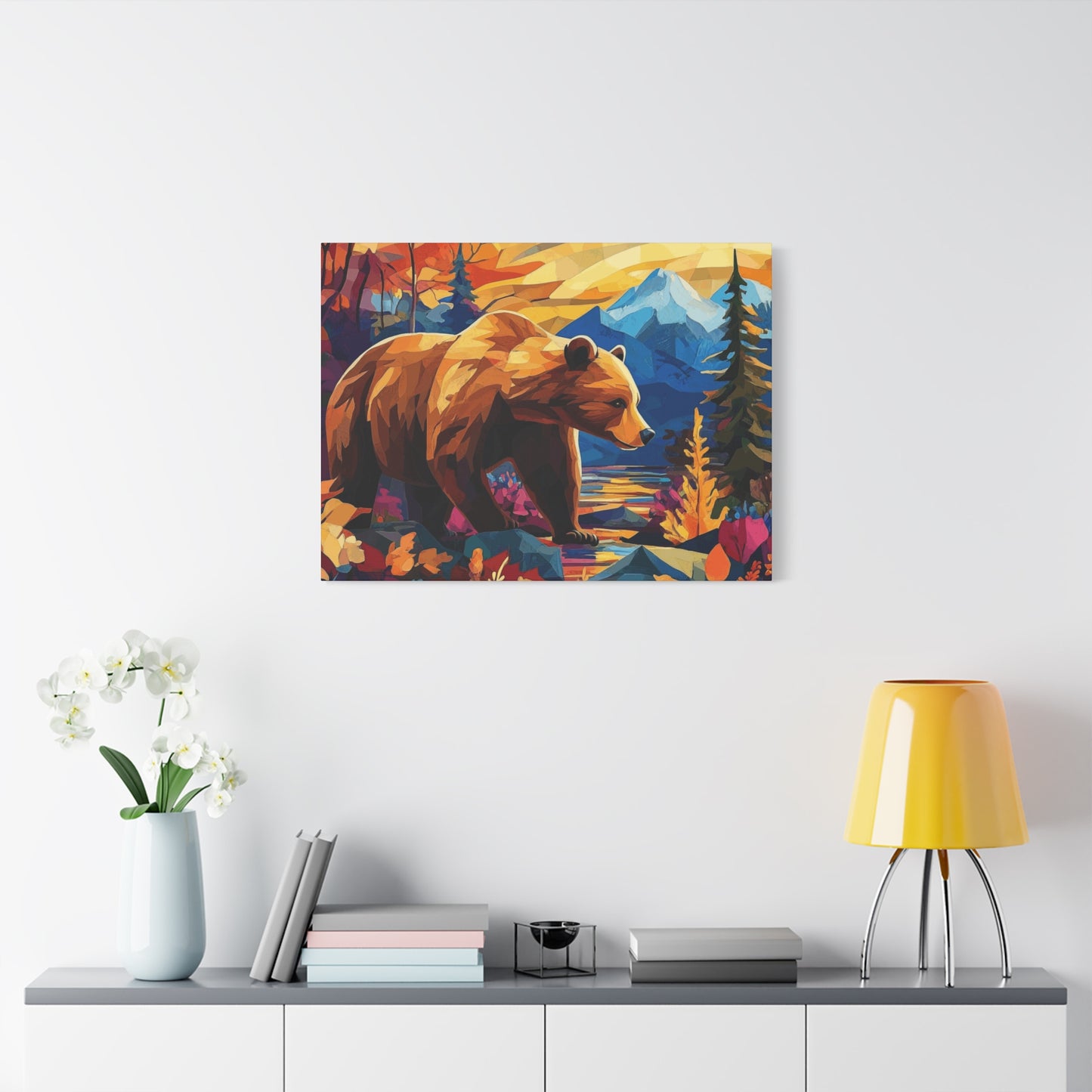 Bear walking in the mountains