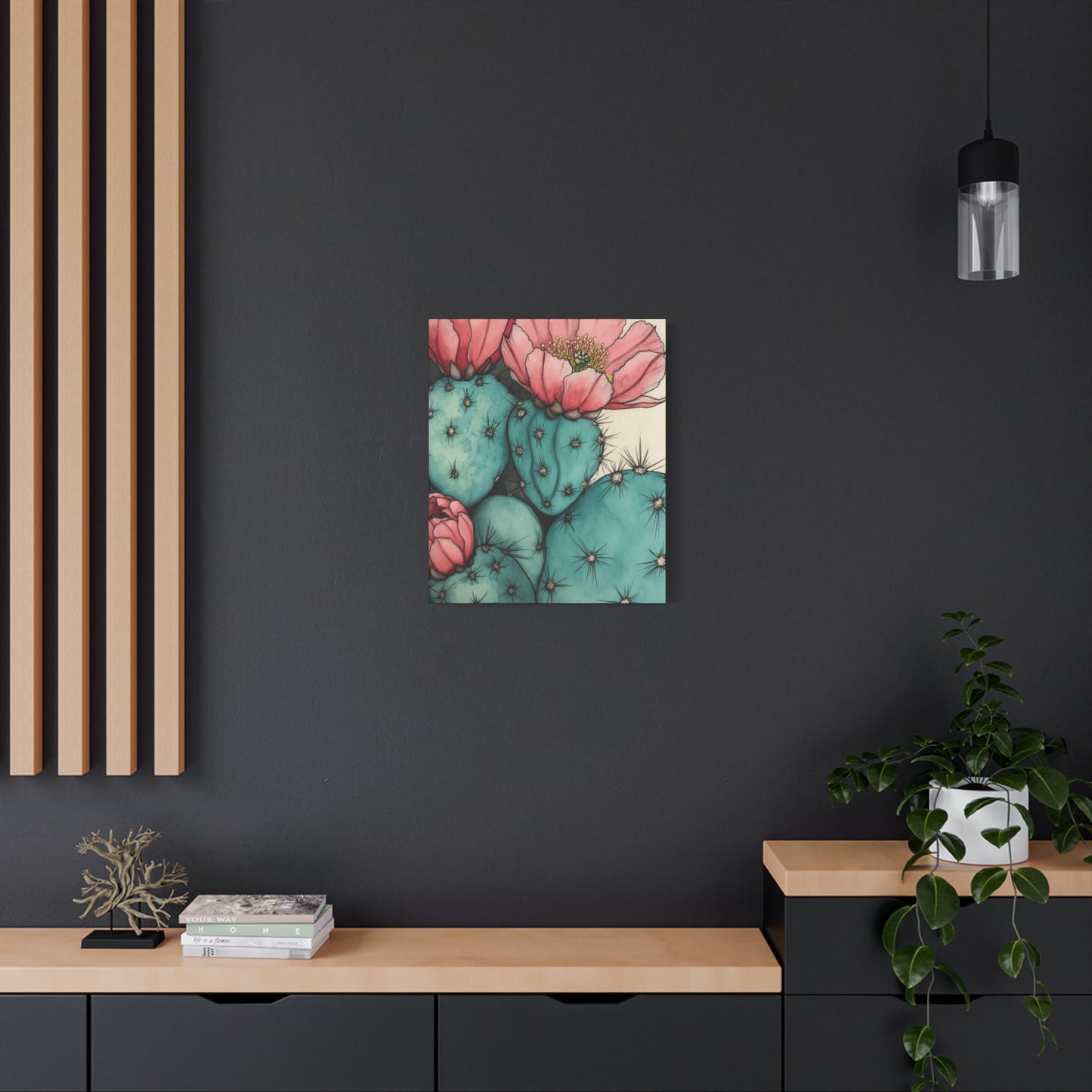 Pale Cacti and Flowers