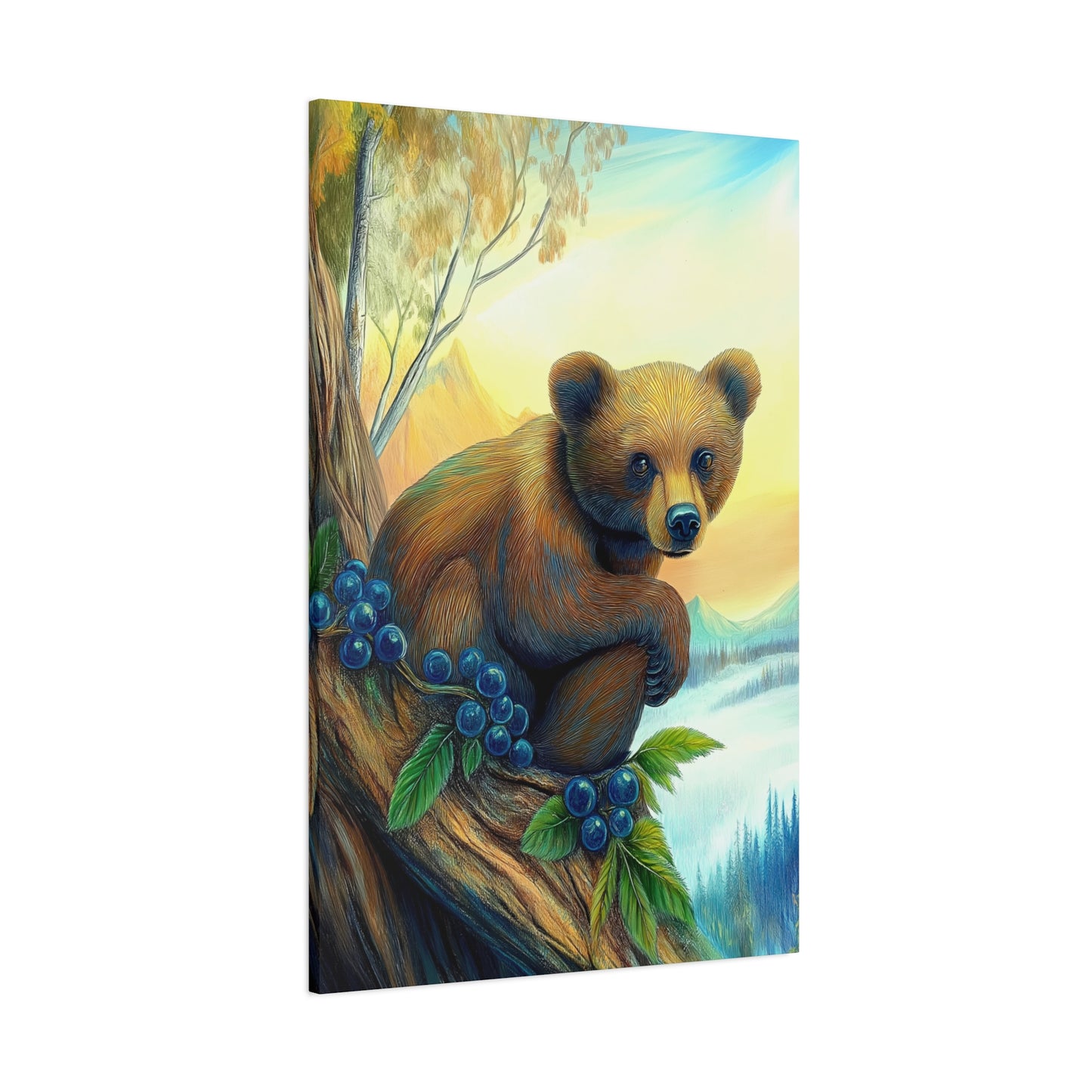 Canvas Wall Art - Bear Cub Watching