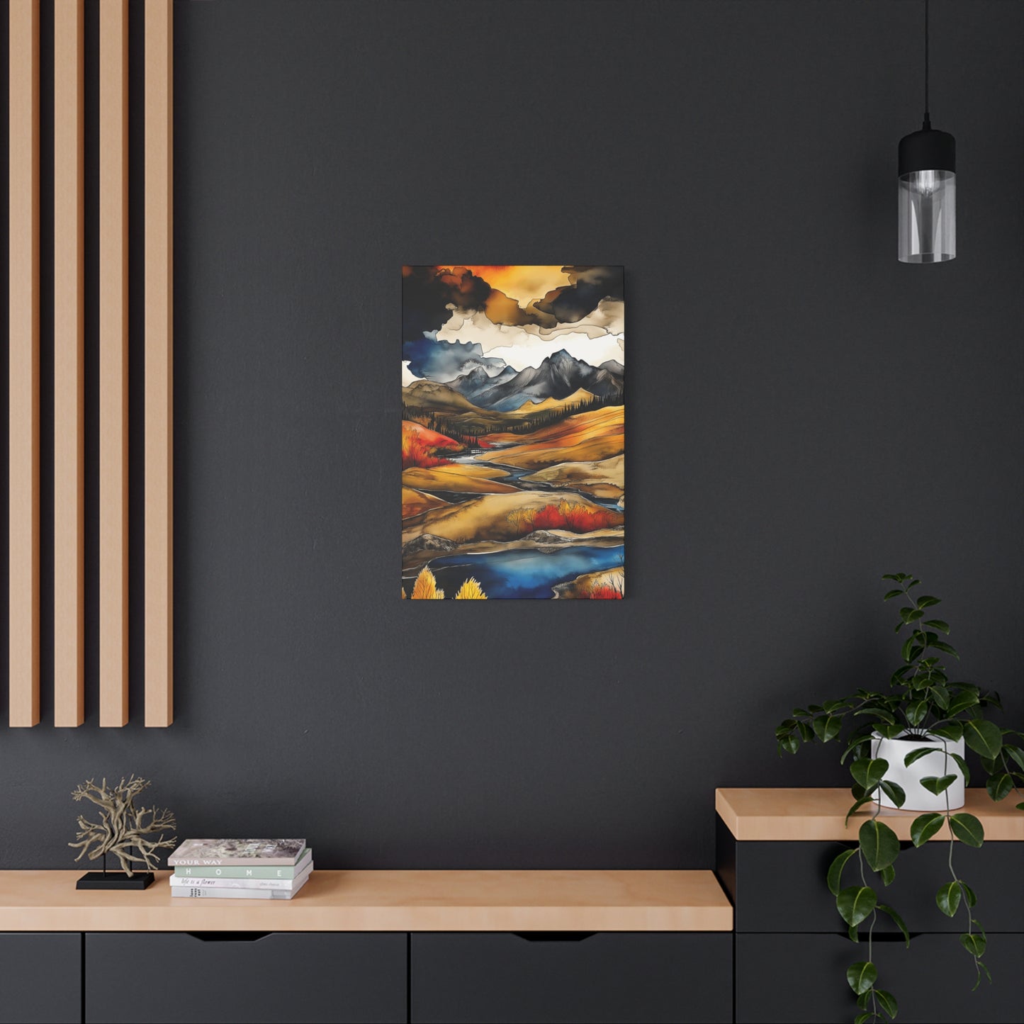 Mountain Landscape Art Print on Matte Canvas