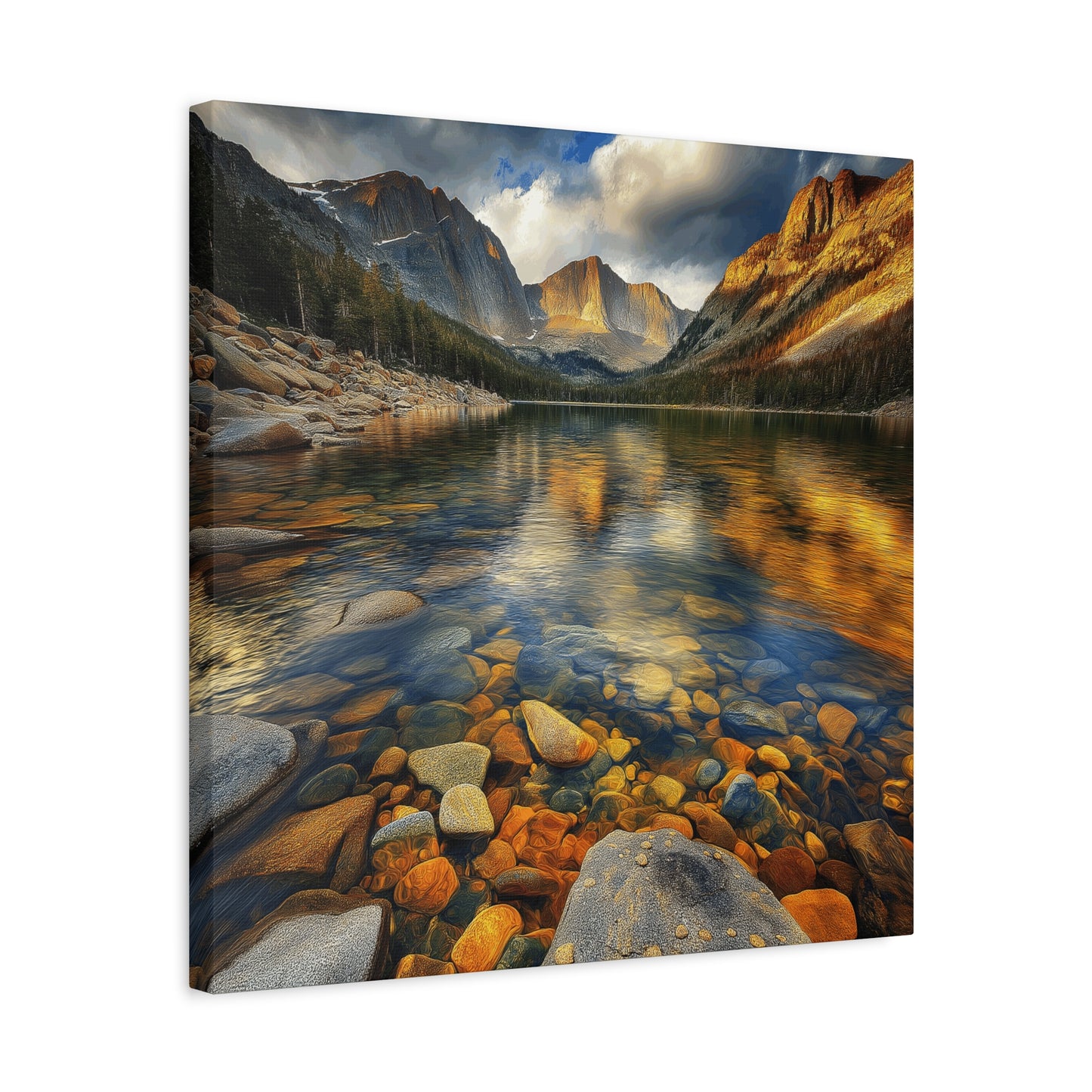 Canvas Wall Art - Beautiful Colorado Mountain Lake
