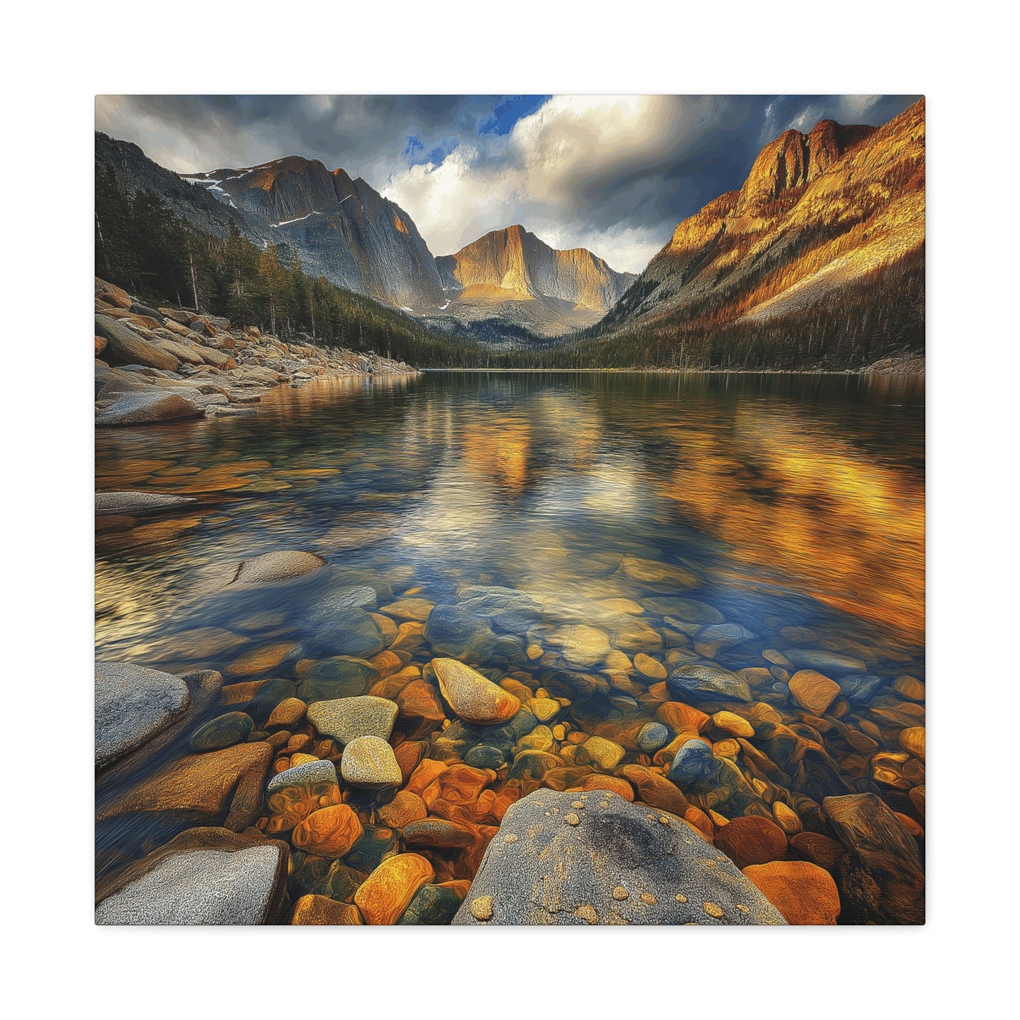 Canvas Wall Art - Beautiful Colorado Mountain Lake