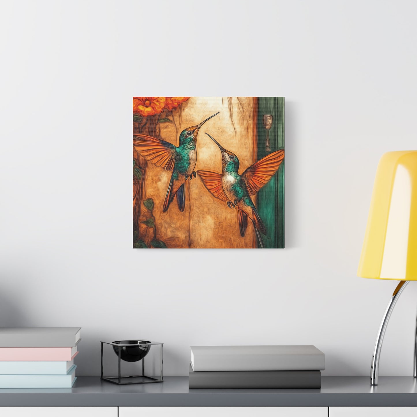 Canvas Wall Art - Dueling Hummingbirds