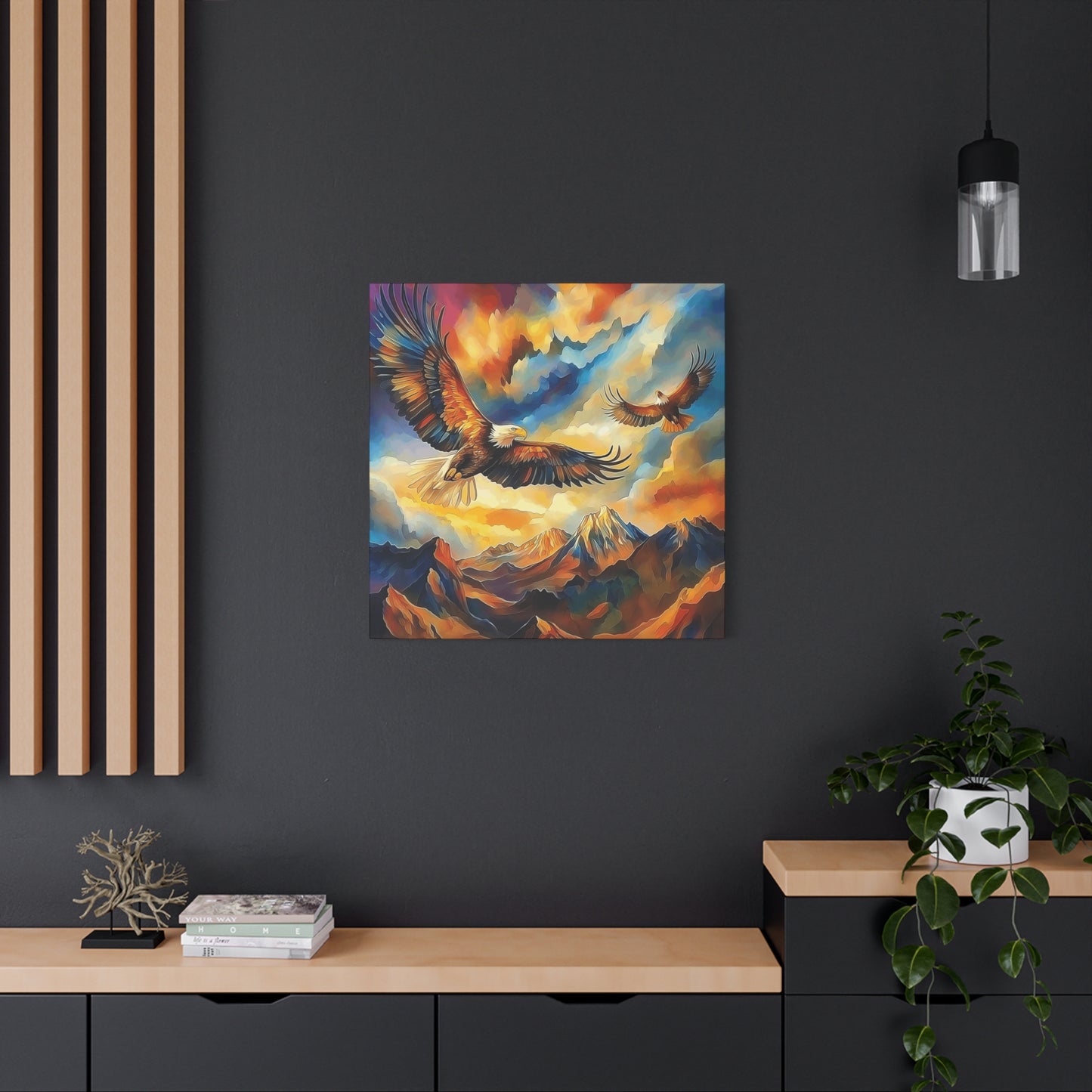 Majestic Eagle Canvas Art – Vibrant Stretched Wall Decor for Nature Lovers