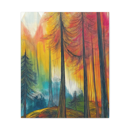 Vibrant Forest Canvas Art Print