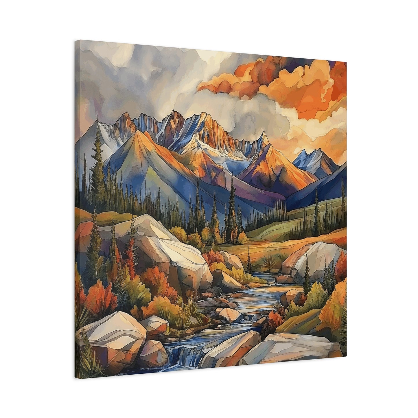 Mountain Landscape Canvas Art Print - Nature Wall Decor