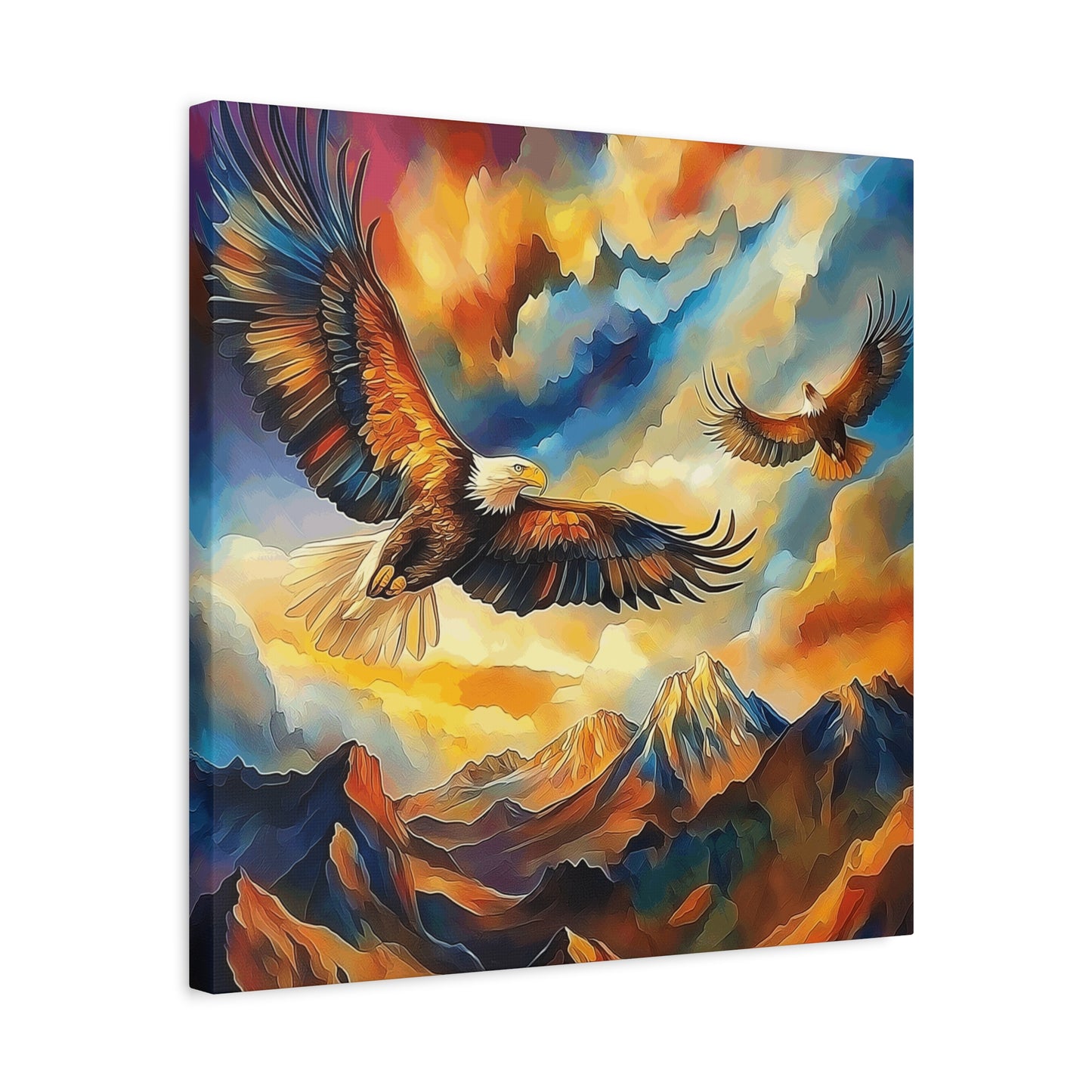 Majestic Eagle Canvas Art – Vibrant Stretched Wall Decor for Nature Lovers