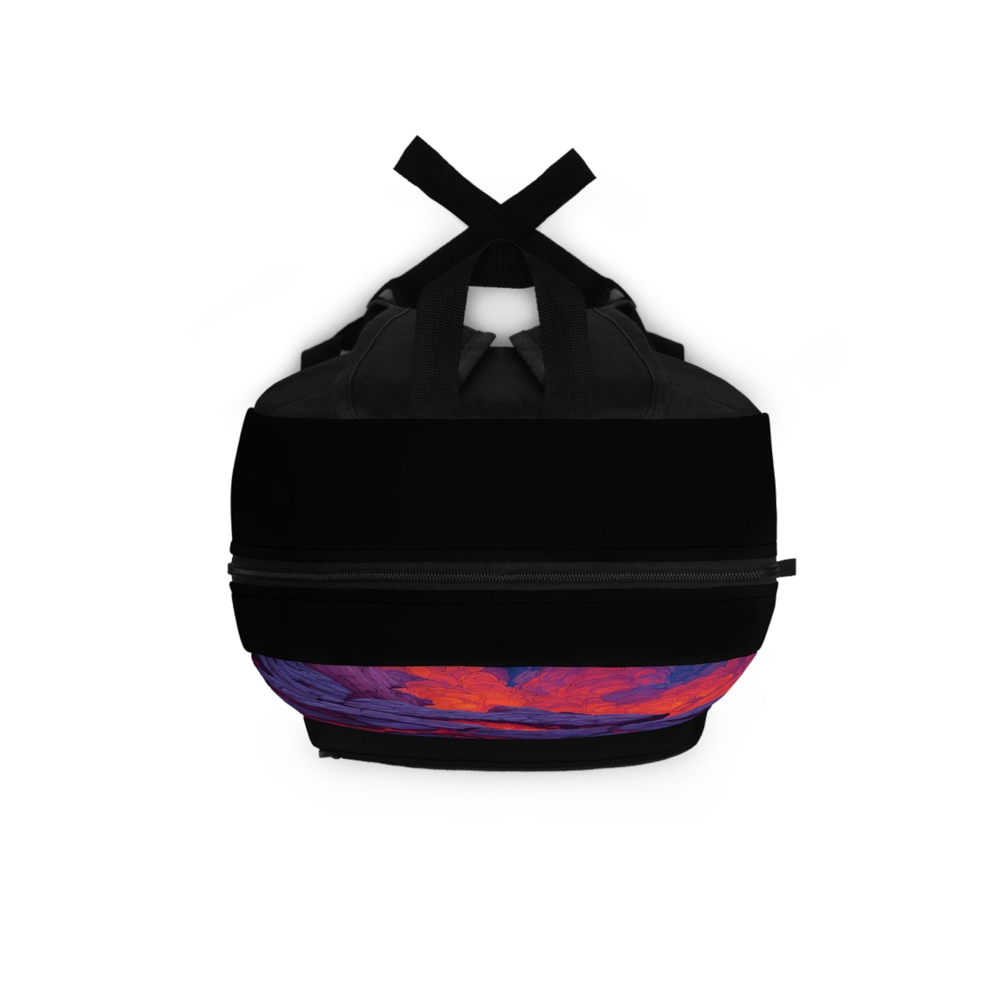 Vibrant Lava Flow Backpack — Bold Abstract Sunset Design