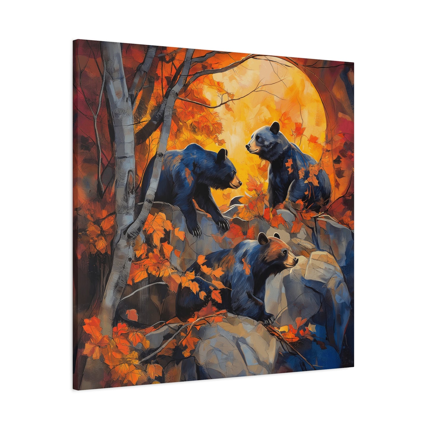 Canvas Print - Three Bears and the Moon