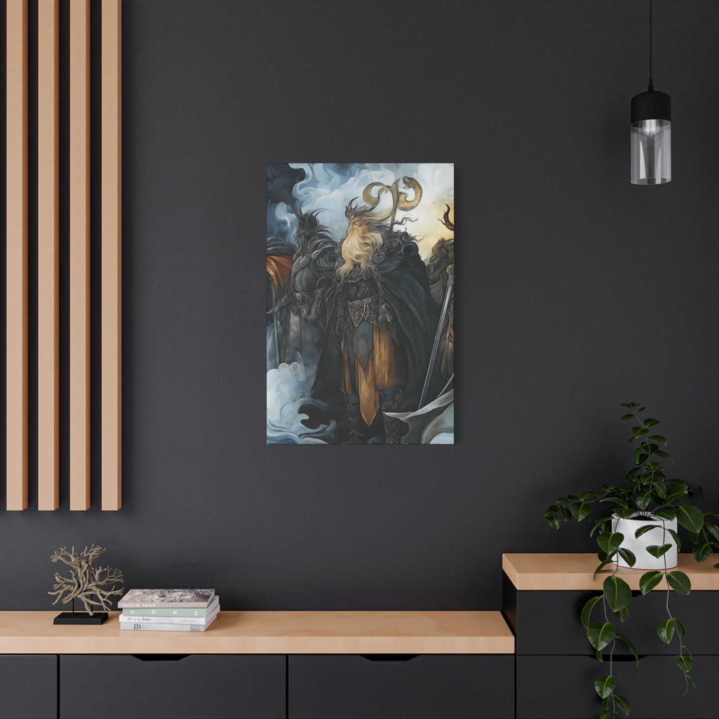 Epic Fantasy Wall Art Canvas - Norse Mythology Inspired Decor