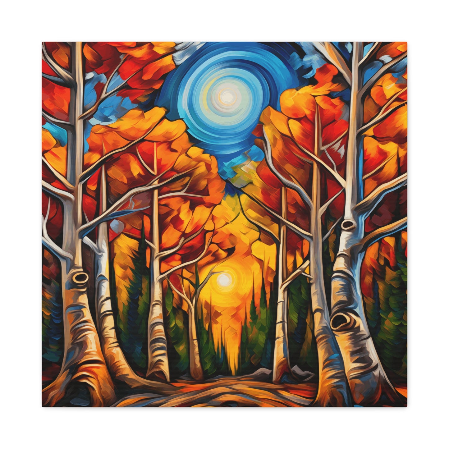 Autumn Forest Canvas Art Print - Vibrant Fall Decor for Home & Office