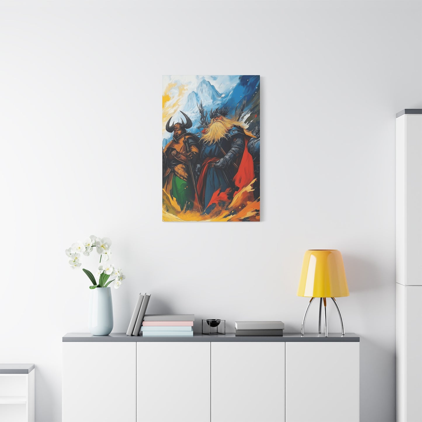 Epic Norse Warrior Canvas Art Print - Fantasy Wall Decor for Home or Office
