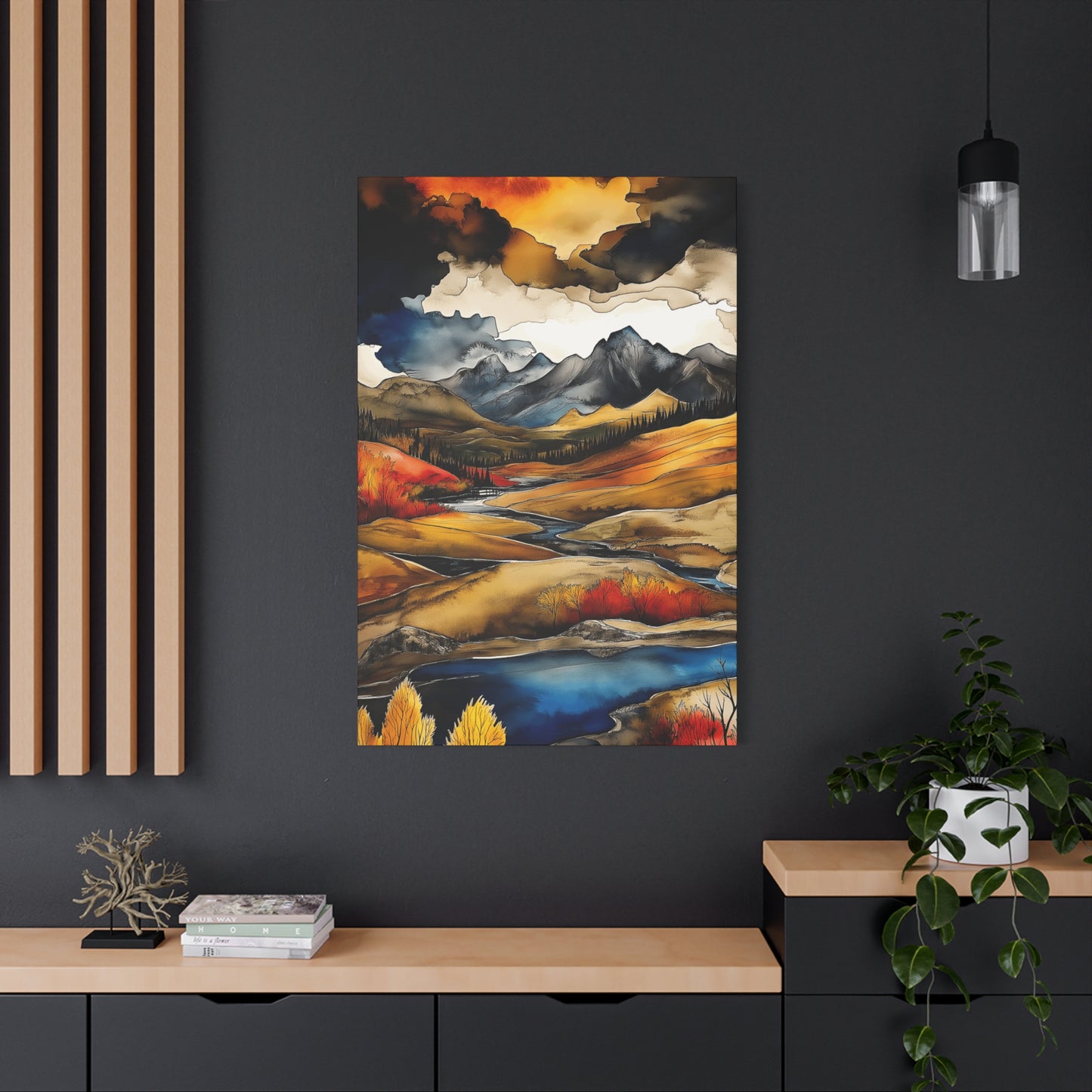 Mountain Landscape Art Print on Matte Canvas