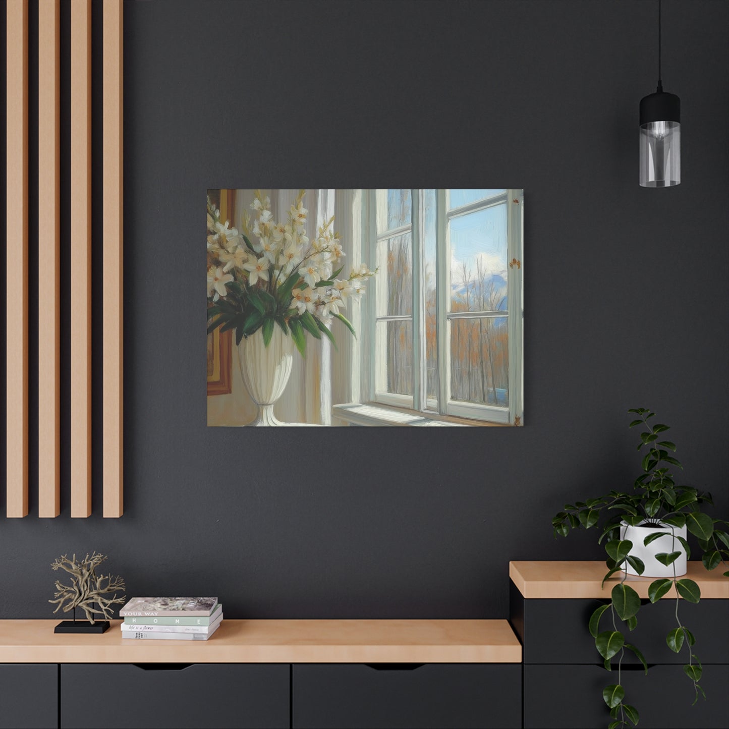 Serene Floral Canvas Wall Art - Chic Home Decor for Tranquil Spaces