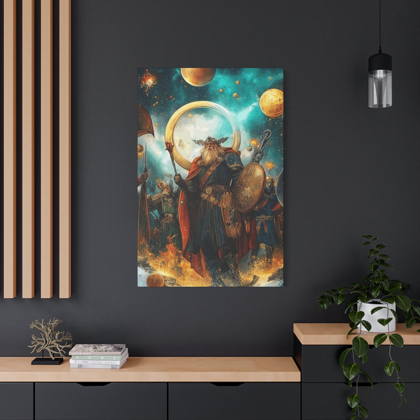 Mythical Warrior Canvas Art - Stretched Wall Decor for Fantasy Lovers