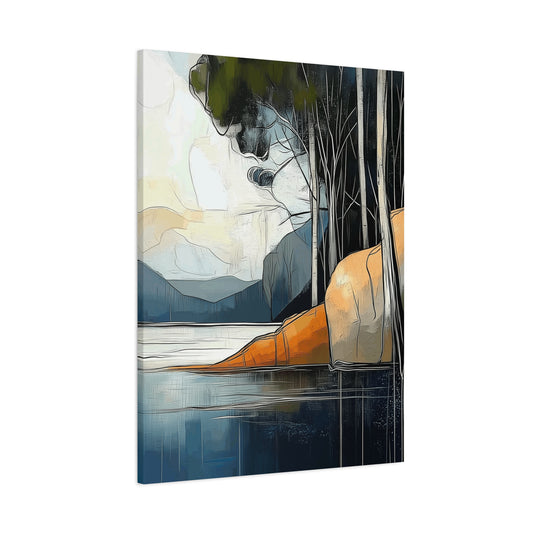 Canvas Wall Art - Serene Mystical Mountain Lake