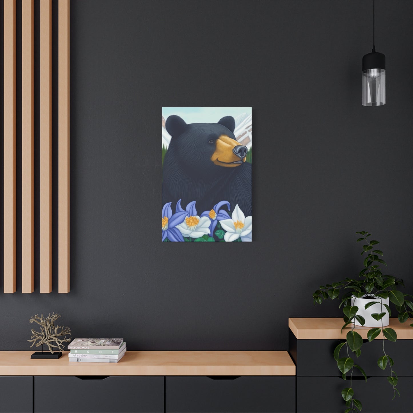Canvas Print - Colorado Black Bear with Flowers