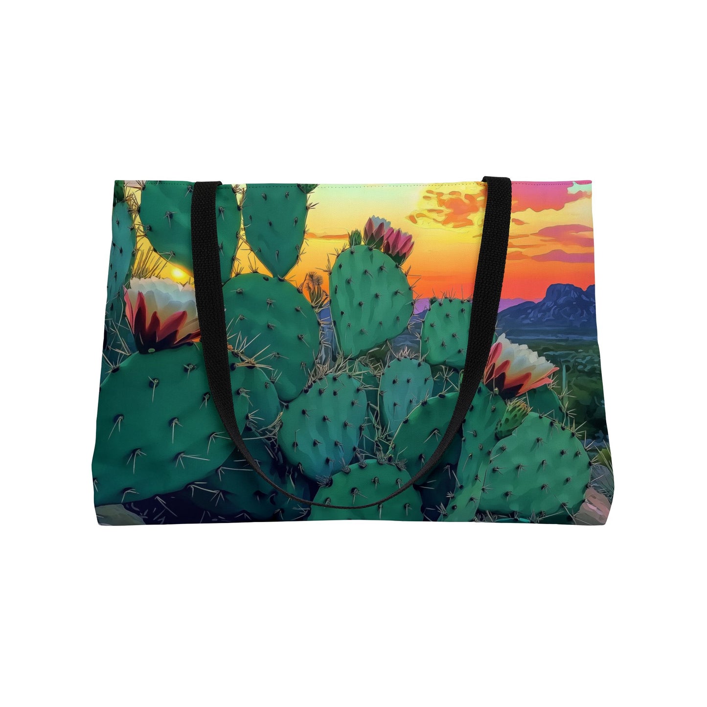 Cactus Sunset Weekender Tote Bag, Boho Travel Bag, Beach Tote, Shopping Bag, Eco-Friendly Tote, Perfect Gift for Nature Lovers