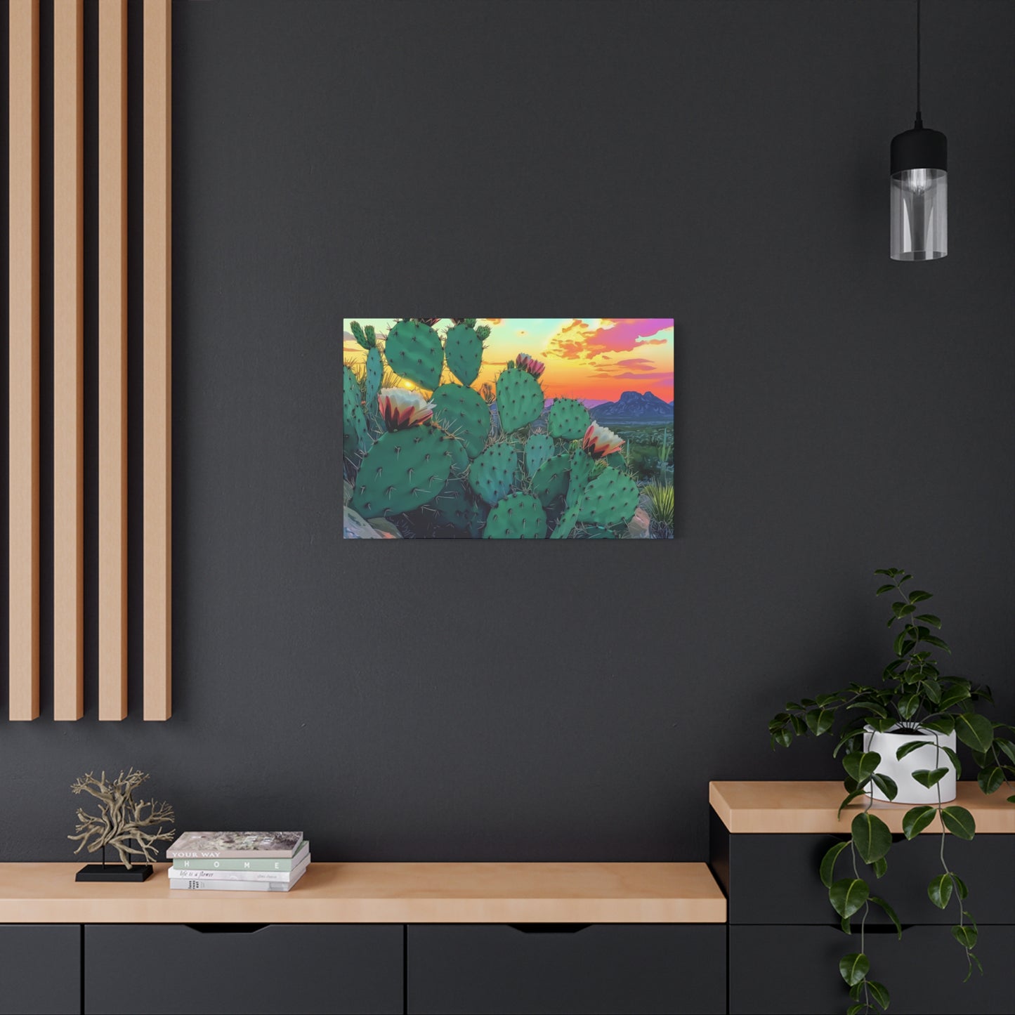 Canvas Art Print - Prickly Pear Blooming Vista 2