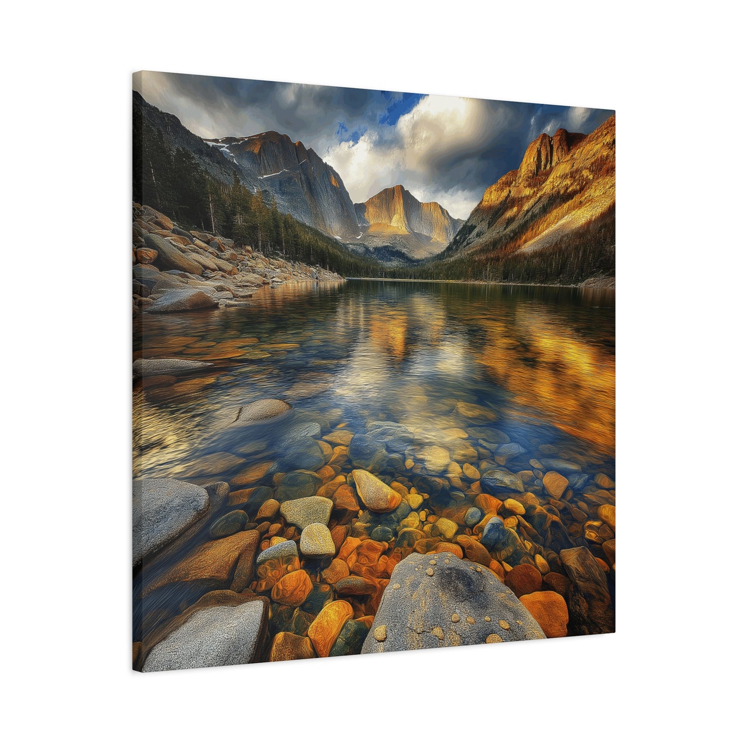 Canvas Wall Art - Beautiful Colorado Mountain Lake