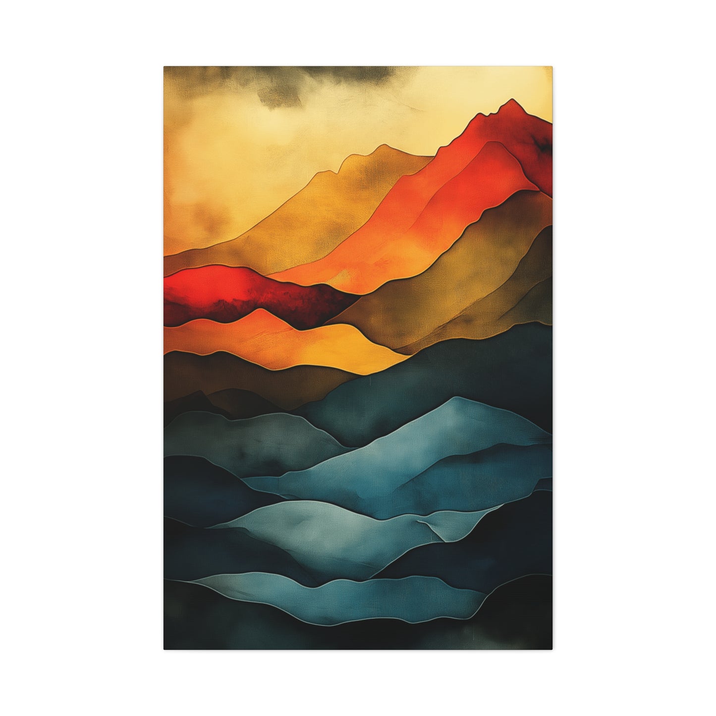 Vibrant Mountain Landscape Canvas Art - 1.25" Stretched Wall Décor