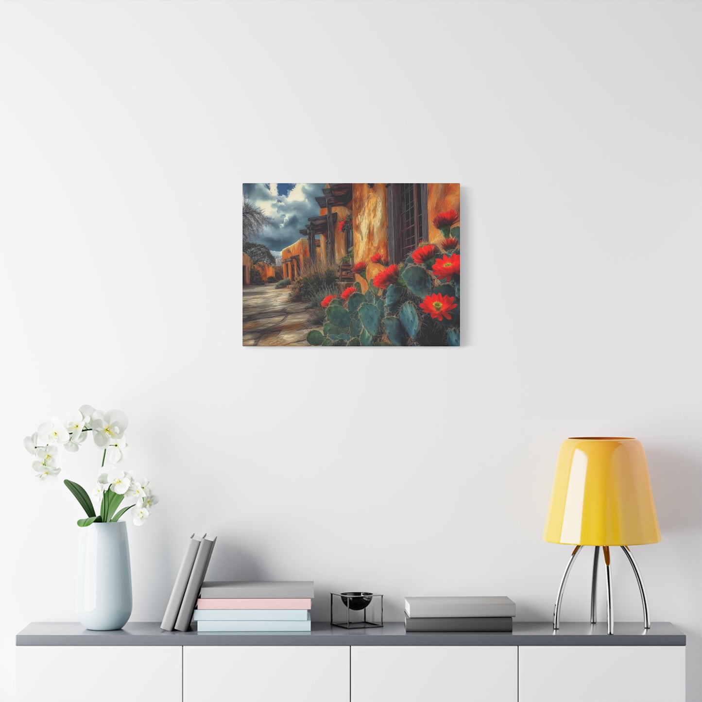 Canvas Wall Art - NM Adobe Red Flowers V1