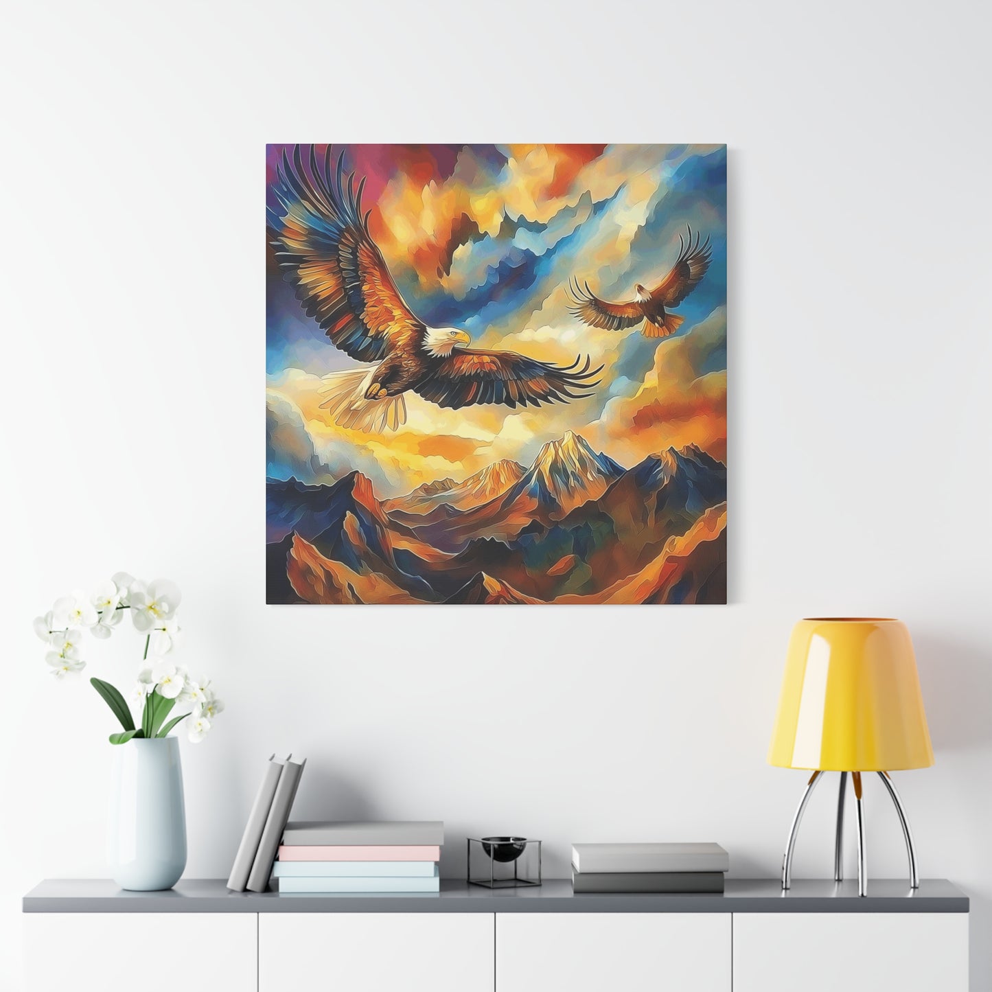 Majestic Eagle Canvas Art – Vibrant Stretched Wall Decor for Nature Lovers