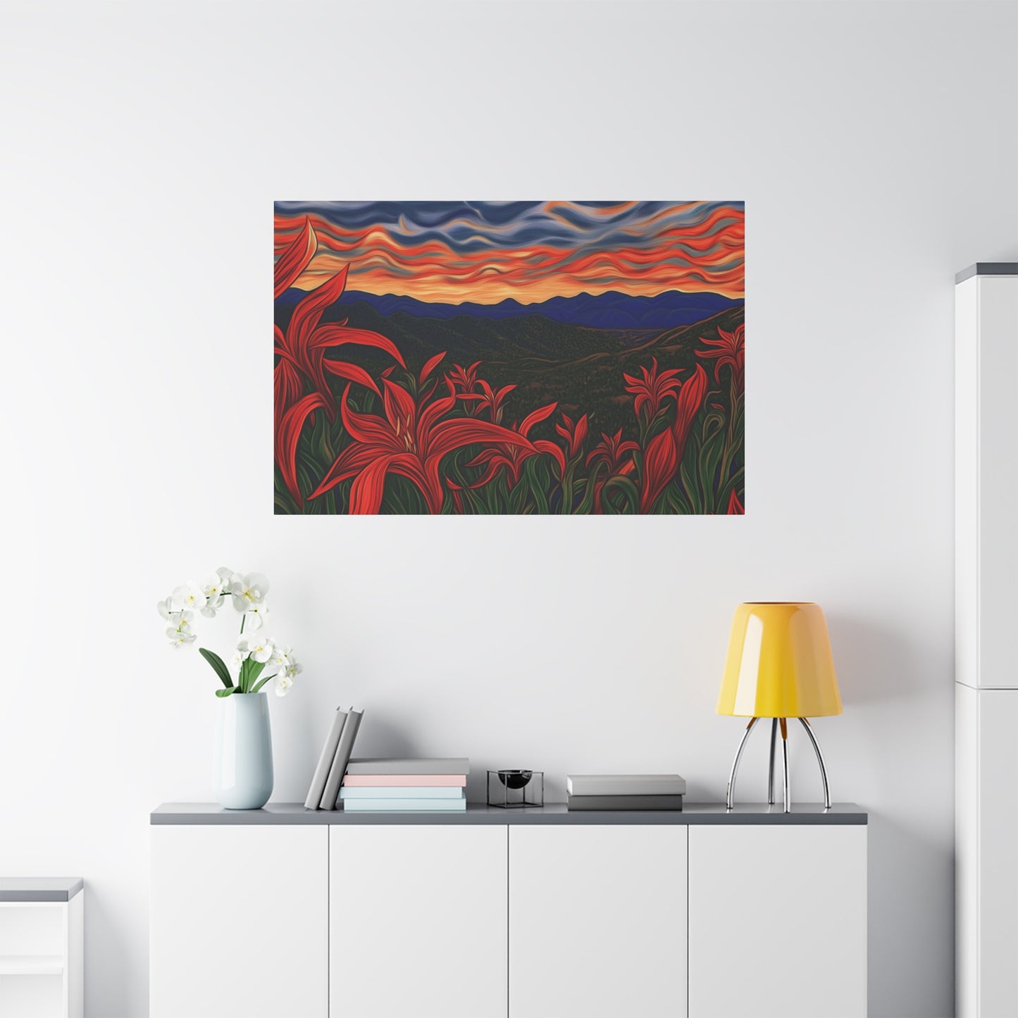 Canvas Print SF Day Lillies at Sunset