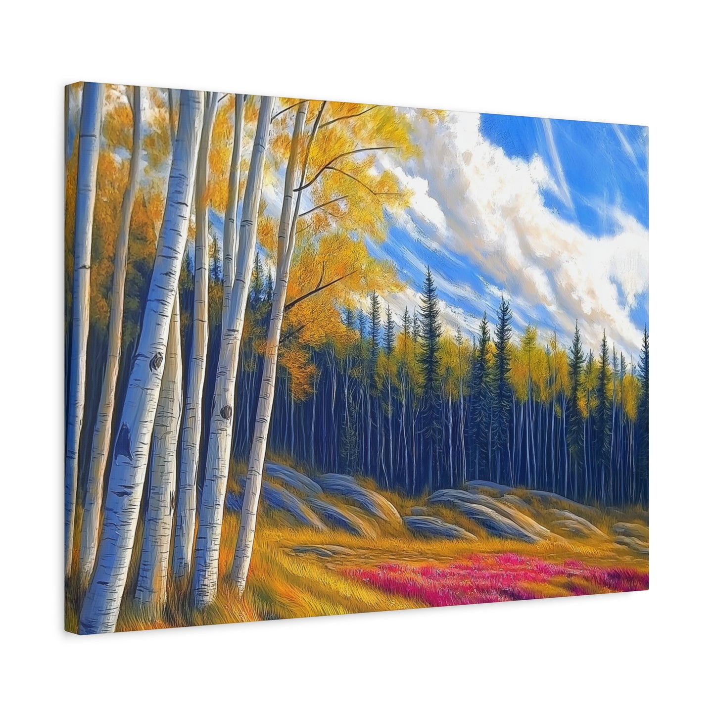 Canvas Wall Art - Pine trees in Rockies