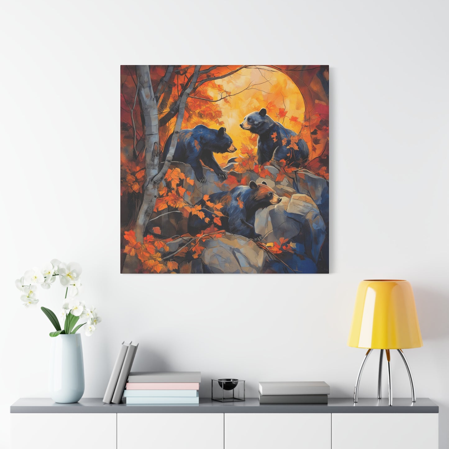 Canvas Print - Three Bears and the Moon