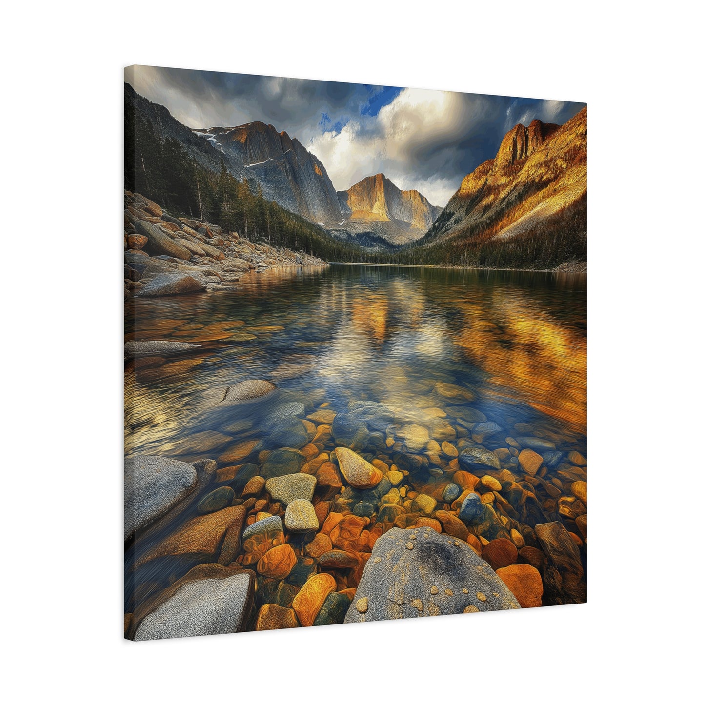 Canvas Wall Art - Beautiful Colorado Mountain Lake