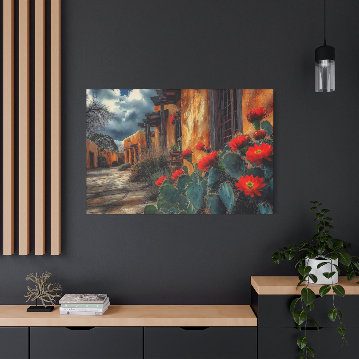 Canvas Wall Art - NM Adobe Red Flowers V1