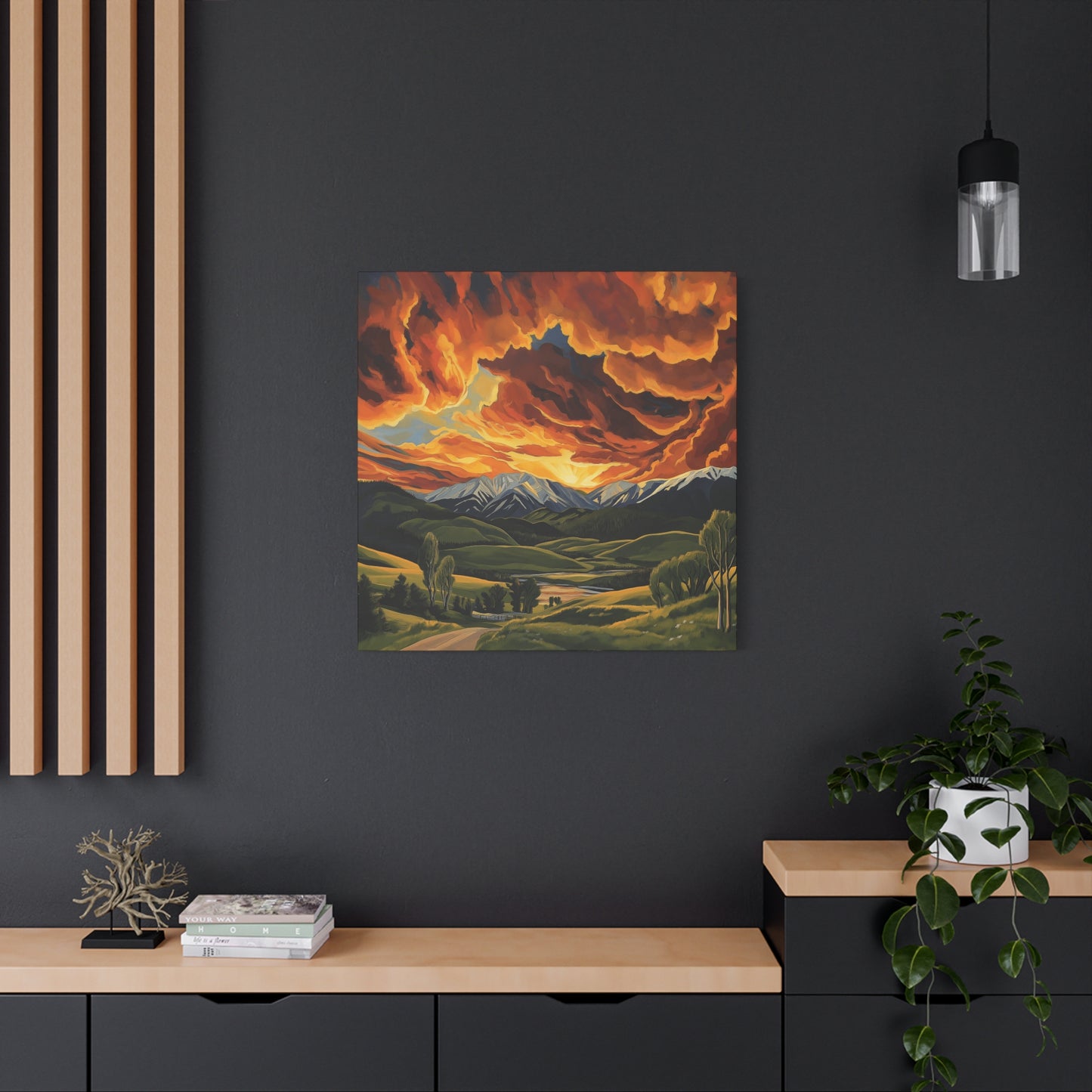 Canvas Print - Colorado Mountains and Farm