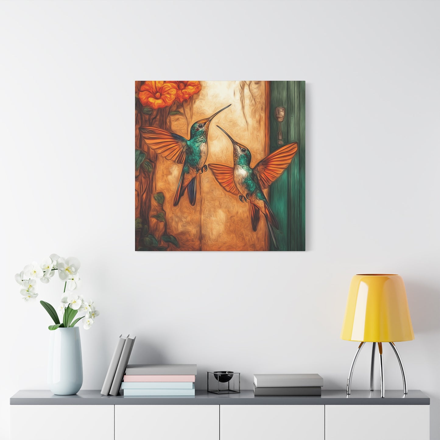Canvas Wall Art - Dueling Hummingbirds