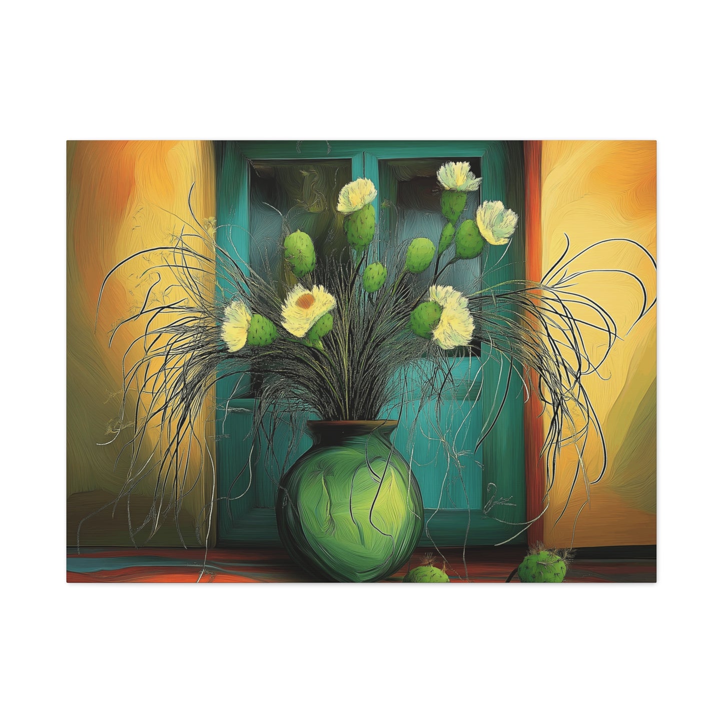 Vibrant Cactus Flower Canvas Print - Stretched Wall Art for Home Decor